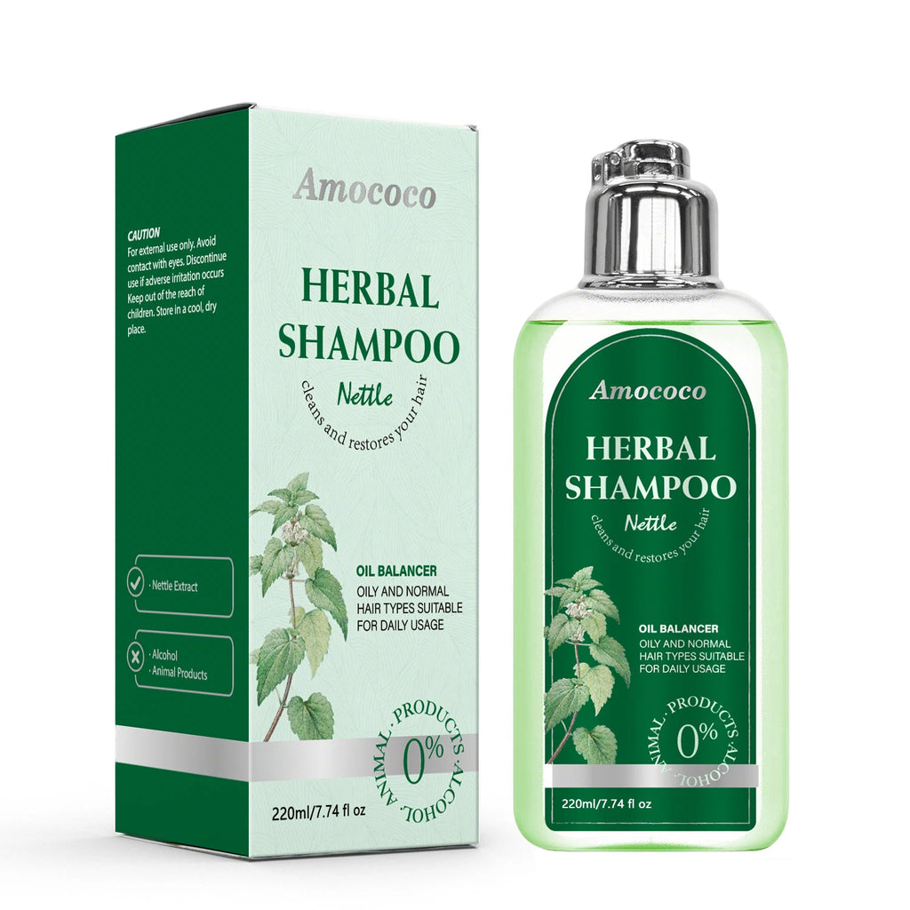 Amococo Nettle Shampoo 3 x 220ml - Oil Balancing Hair Cleanser