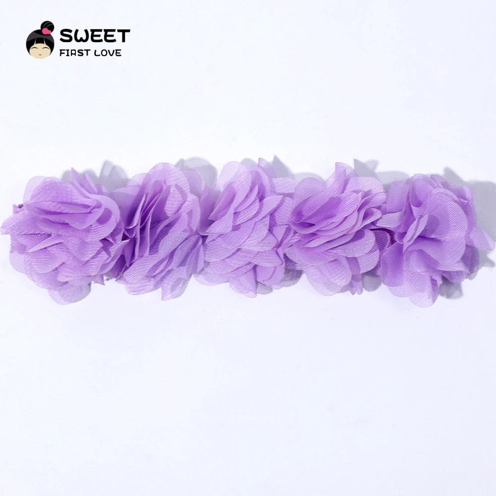 Pink Baby Flower Headband Pink Chiffon Hair Bands Handmade Diy Headwear Hair Accessories For Kids Children Newborn Toddler