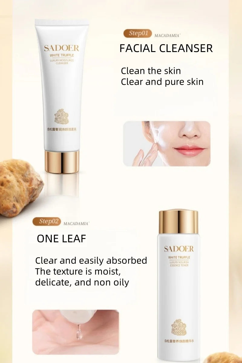 White Truffle Skin Care Six-Piece Set, Rich in Centella Asiatica Extract, Niacinamide and Other Skin-Beneficial Ingredients, Paired with Various Beautifying and Moisturizing Ingredients to Replenish the Skin's Moisture, Leavi