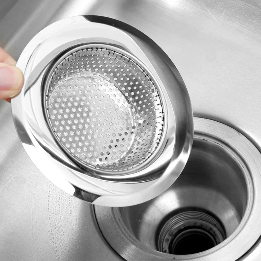 1/2Pcs Kitchen Sink Filter Stainless Steel Mesh Drain Stopper Sewer Mesh Strainers Bathroom Sink Strainer Drain Hole Filter Trap