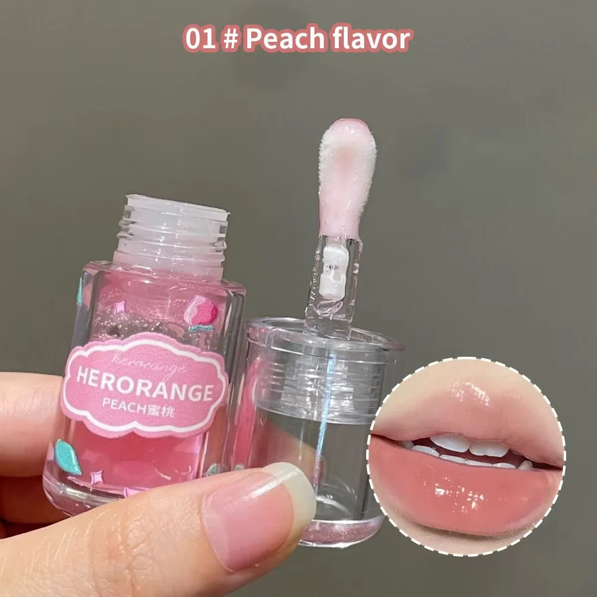 Herorange Multi-Use Fruit Lip Oil - Lip Primer & Top Coat, Moisturizing Hydrating, Dewy Plump "Dudu Lips" Lip Gloss