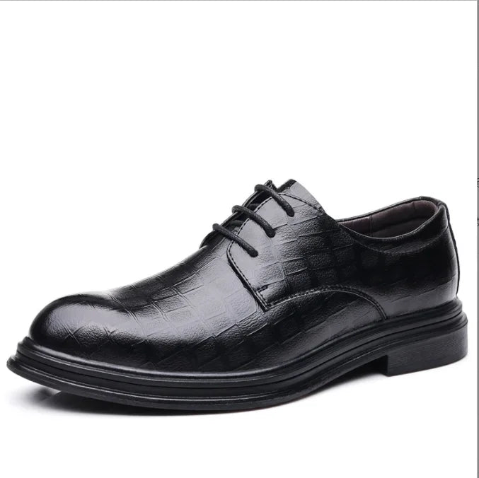 Men's Genuine Leather Oxford Dress Shoes – Business Formal Lace-Up Loafers