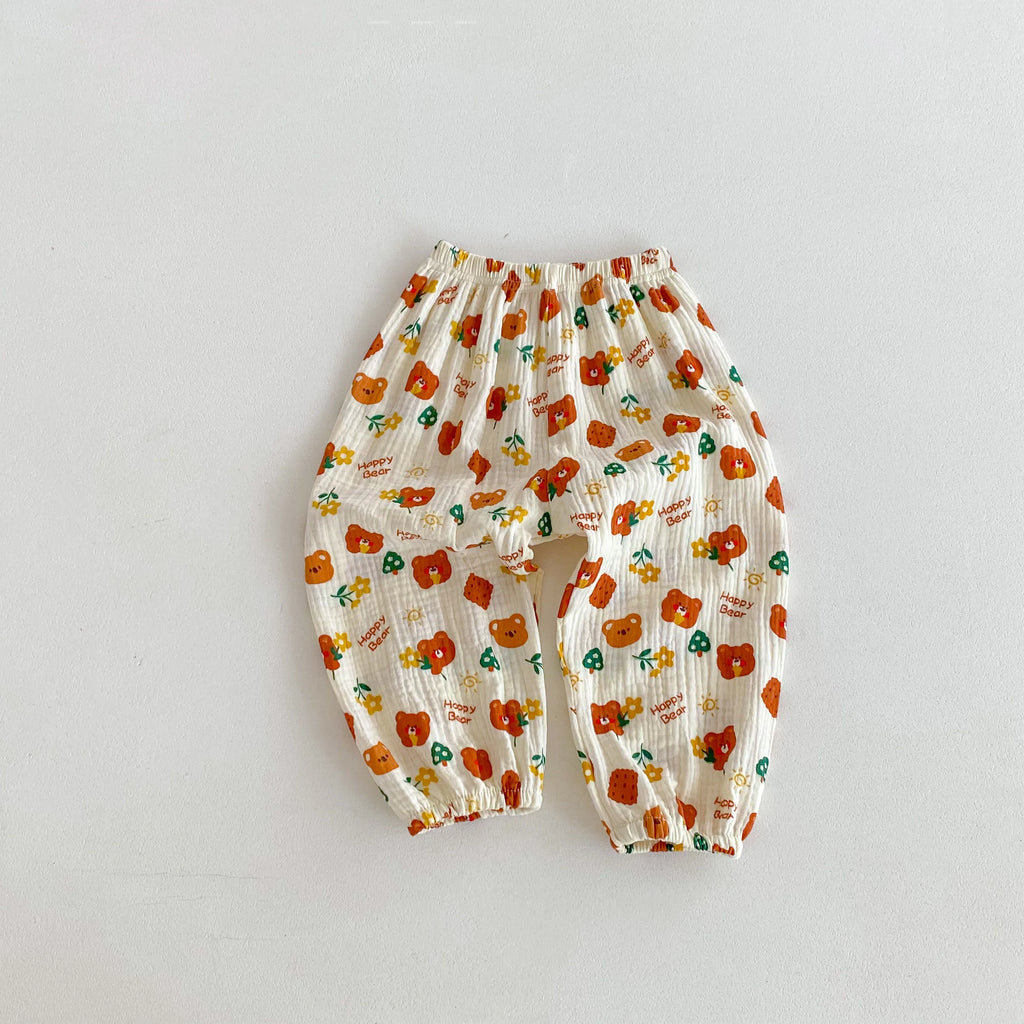 Child'S Spring Summer Thin Pants Kids Girls Floral Pants Fashion Cute Pants For Baby Boys Loose Casual Versatile Trousers