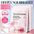 5 Pairs SADOER Collagen Sakura Nourishing Foot Mask Moisturizes Exfoliates And Nourishes Tender Smooth Feet Skin Care Masks