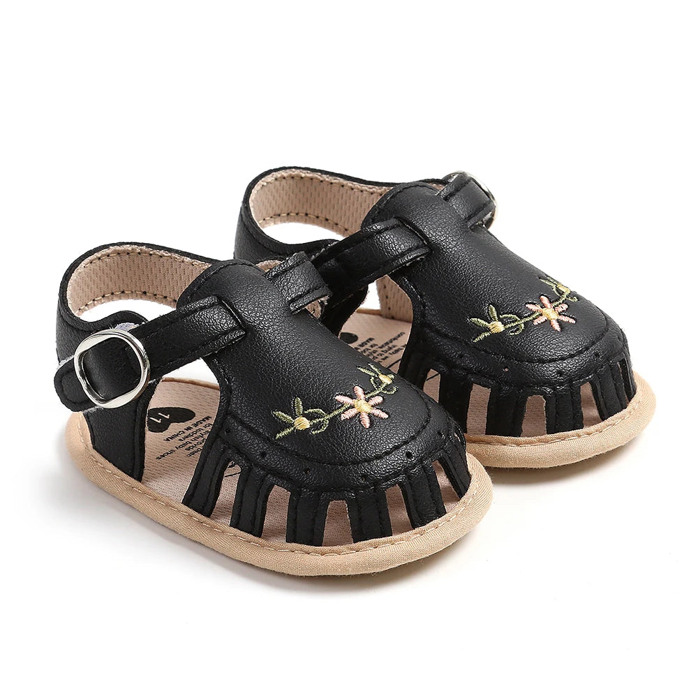 Leisure And Comfortable Baby Girl Sandals, Breathable And Lightweight Summer Floral Wrap Toe Sandals