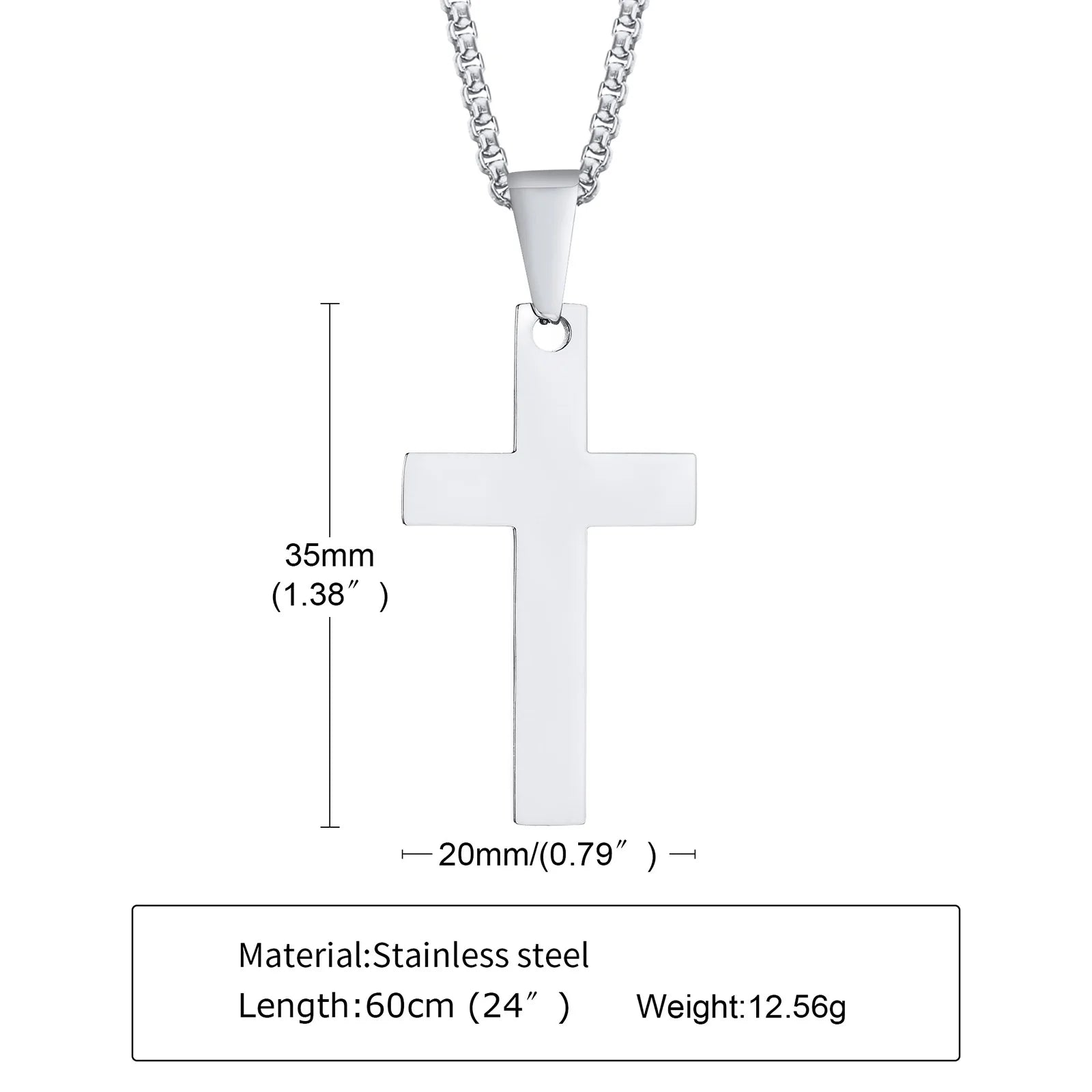 Stainless Steel Cross Necklace For Men, Christian Jesus Pendant Necklace, Catholicism Religious Faith Jewelry Easter Gifts