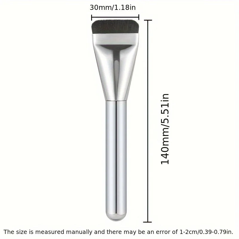 1/2Pc Multi-Use Foundation Ultra-Fine, Hypoallergenic Nylon Bristle Oval Foundation Brush - Perfect For Face Contouring