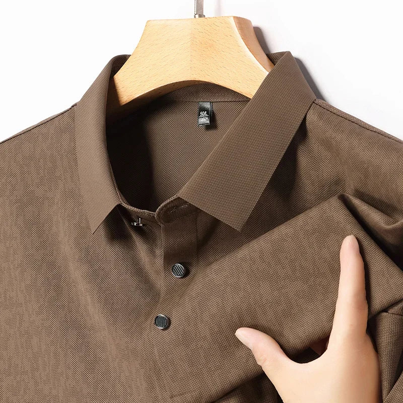 Mens Short Sleeve Geometric Pattern Polo Shirts Casual Summer Tops Lightweight Breathable Shirts for Men