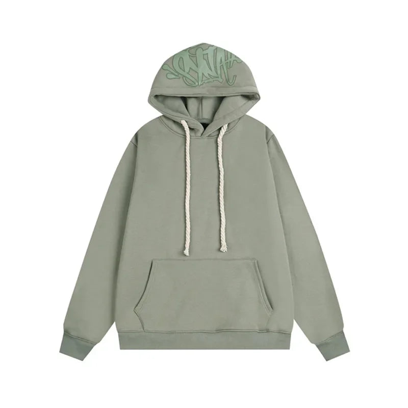 Outdoor Fashion Synaworld American Street Hip Hop Fleece Suit Men's and Women's Trend Casual Hooded Sweater Sports Pants