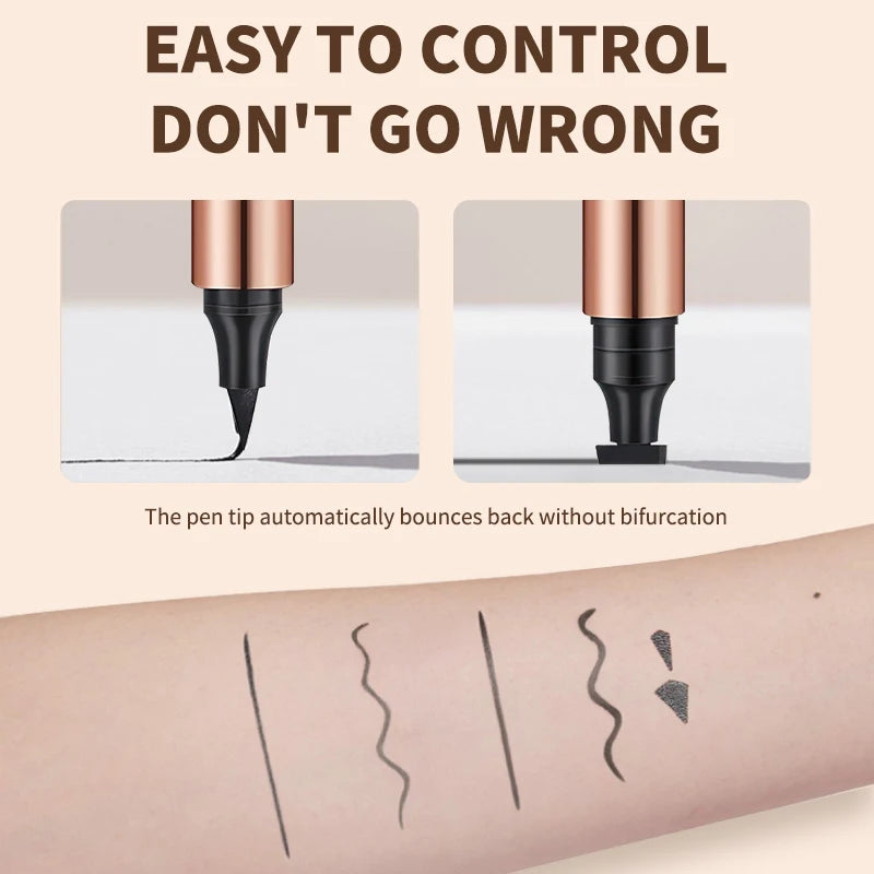 O'Cheal Eyeliner Stamp Black Liquid Eyeliner Pen Waterproof Fast Dry Dual Head Eye Liner Pencil Make-Up For Women'S Cosmetics Tool