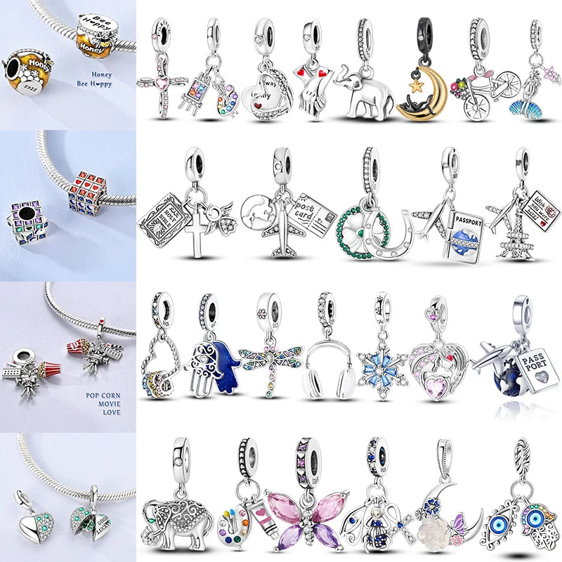 2026  Design 925 Sterling Silver Heart Infinity Charms Bead Original Fit Bracelet Necklace DIY Jewelry for Women