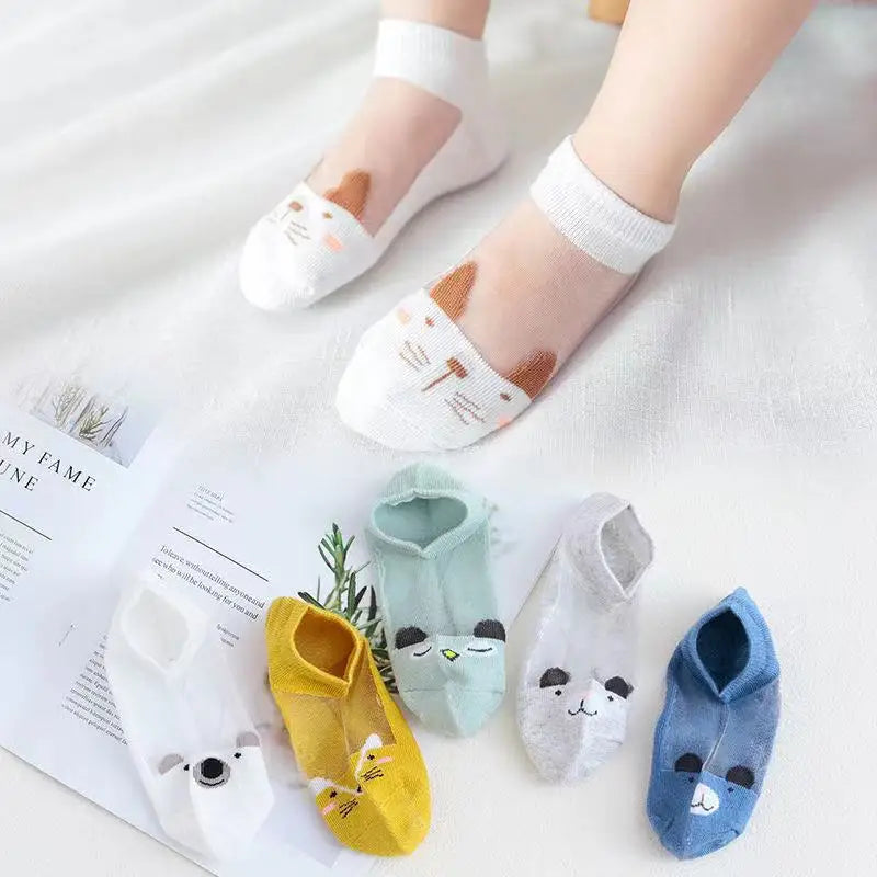 Kids Ultrathin Mesh Boat Socks – 5 Pairs, Ages 0-5Y