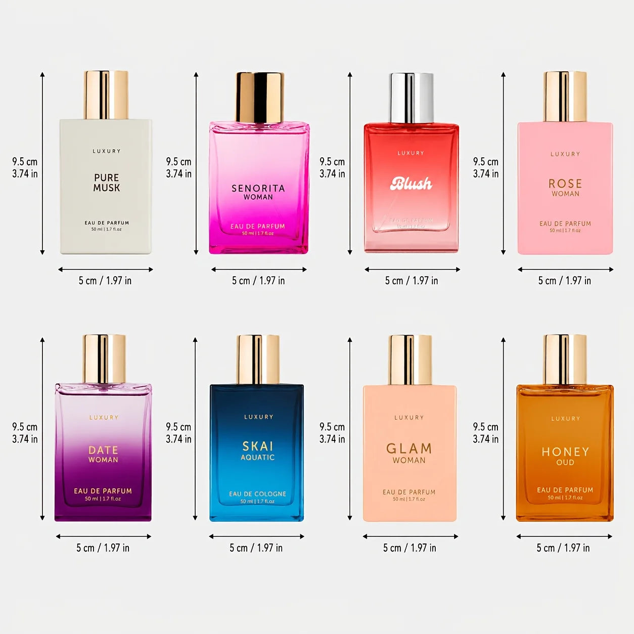 1 Bottle/1.69 oz Women'S Perfume | 4 Unique Fragrances Randomly Selected and Sent, Including Fruity, Floral, and Oriental Scents | Suitable for Daily Use with A Long-lasting Fragrance