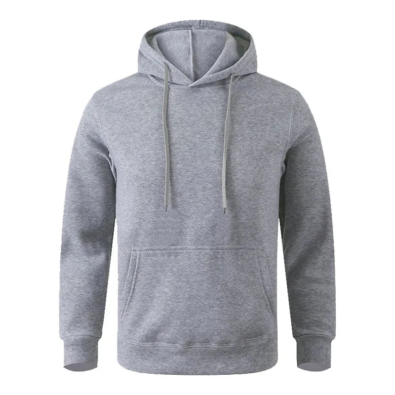 Unisex Fleece Hoodie - Casual Pullover Sweatshirt Black White