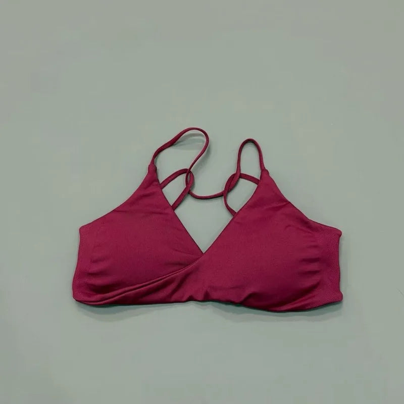 HISTELLO Vision Sports Bra Women Yoga Underwear Gym Running Exercise Backless Bra High Support Active Wear Fitness Workout Top