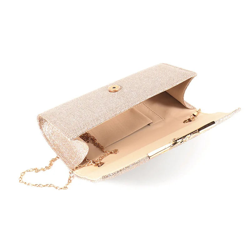 Rectangular Evening Bag Shimmer Crossbody Clutch Shimmer Fabric Clutch Elegant Evening Bag For Evening Party Social Gathering