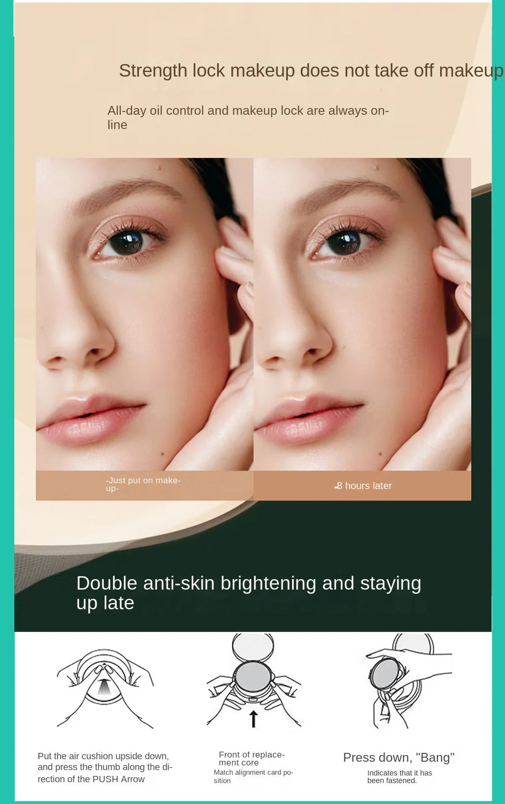 Korean cosmetics cushion foundation base, air cushion, bb cc cream, nourishing concealer, makeup set, 3 in 1