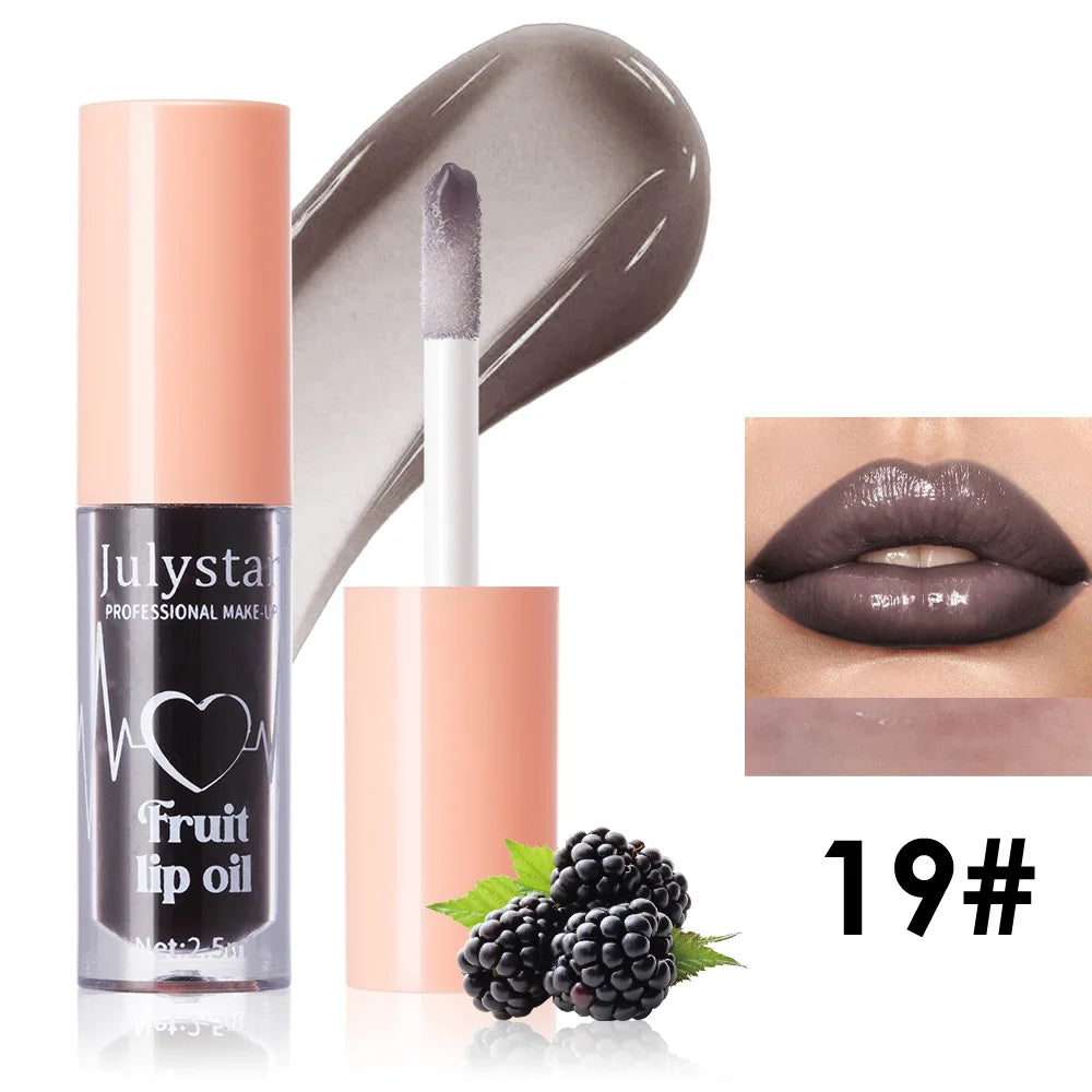 10Color Fruit Flavor Temperature Changing Lip Oil Set Hydrating Glossy Lip Gloss Brightening Water Light Lip Makeup Cosmetic Kit