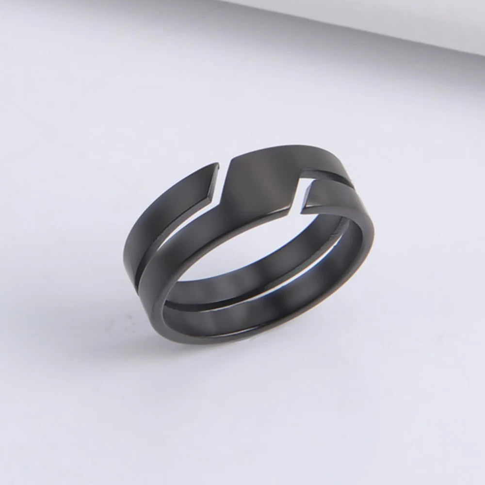 Skyrim Stainless Steel Ring For Men Women'S Black Minimalist Casual Finger Rings 2025 Couple Jewelry Wedding For Lover