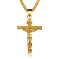 Creative Christian Jesus Cross Necklace Trendy Personalized Stainless Steel Necklace Religious Cross Pendant Jewelry Prayer