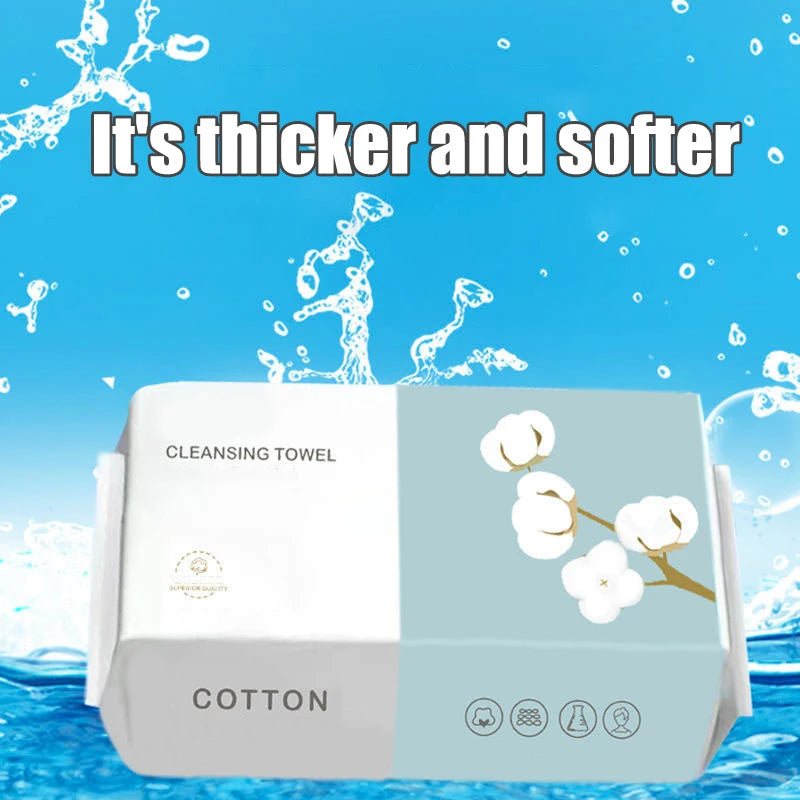 Natural Disposable Face Towels For Travel Wet And Dry Makeup Remover Pearl Cotton Soft Nonwoven Towels
