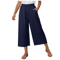 Women's Wide Leg Pants High Waist Loose Fit Cropped Trousers Comfortable Soft Palazzo Pants Casual Beach Vacation Capri Pants