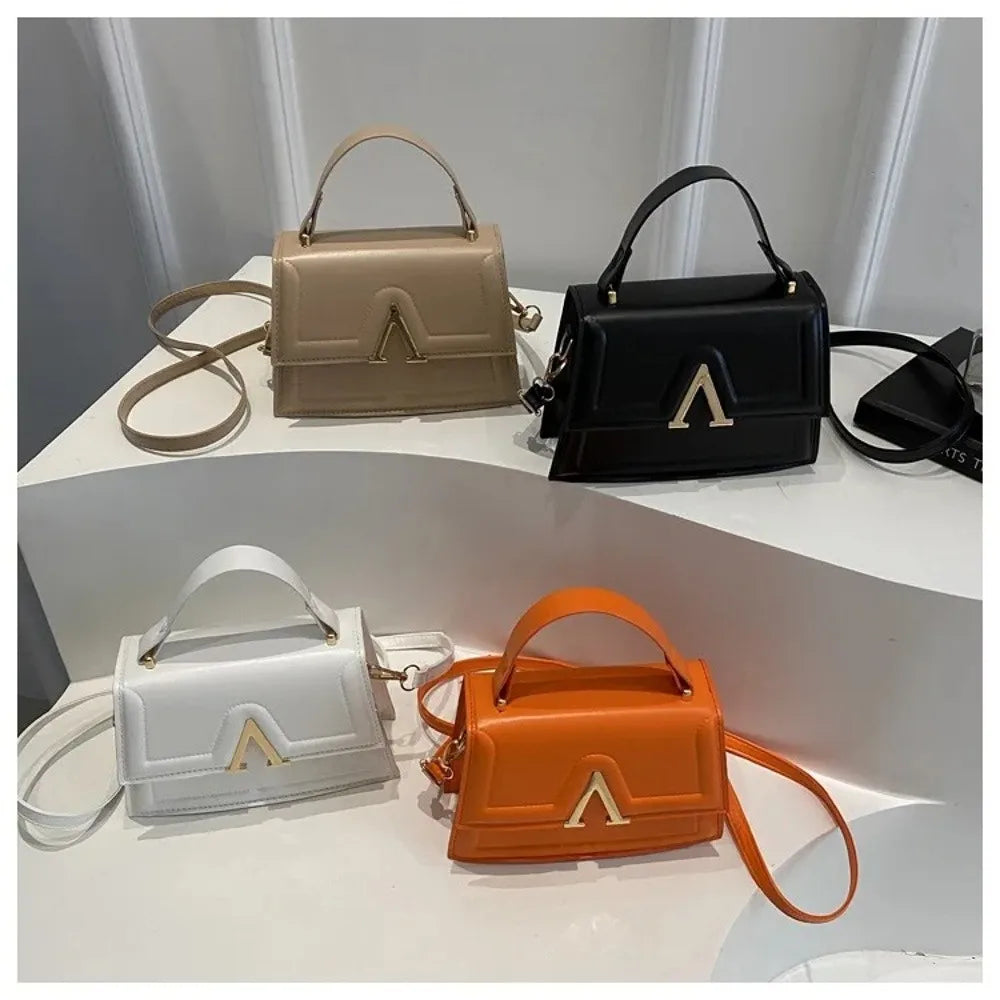 Casual Retro Shoulder Bag Candy Color Large Capacity Crossbody Bag PU Material Street Trend Ladies Handbag