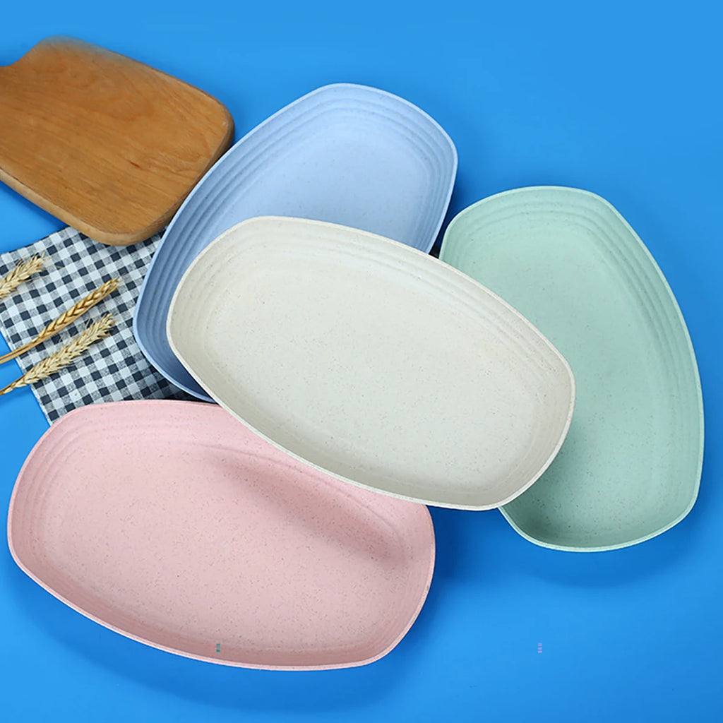 High Grade Wheat Straw Dinnerware Set Children's Unbreakable Dishes Tableware Fork Spoon Chopsticks Bowls Cup Dish Camping Set