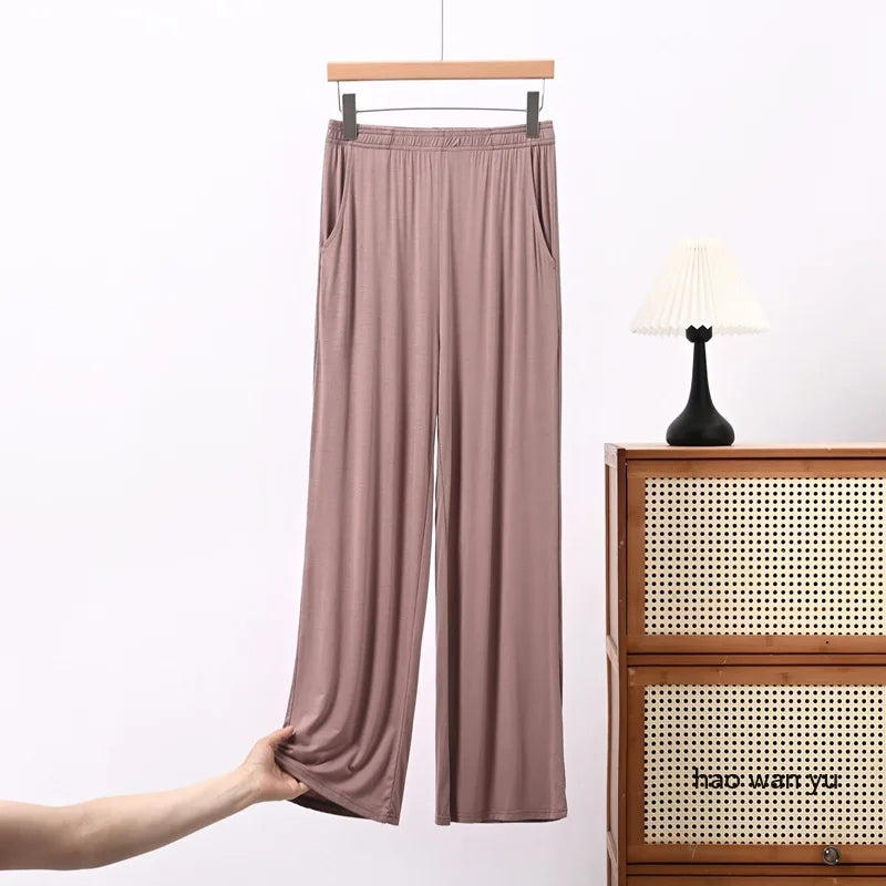 Women's Modal Pajama Pants - Casual Loose Straight Leg Sleep Bottoms