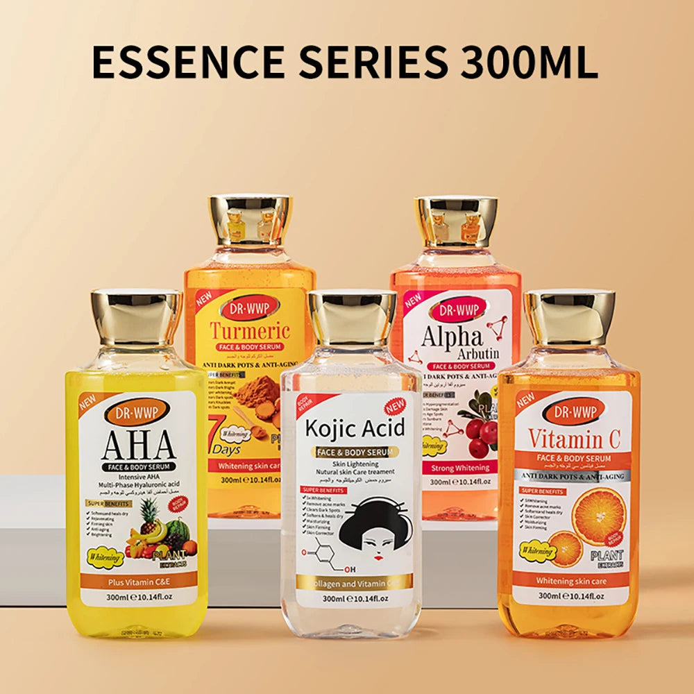 Vitamin C AHA Essence Original liquid Kojic Acid Face Serum Arbutin Brightn Moisturizing Turmeric Repair Lifting Skin Care 350ml
