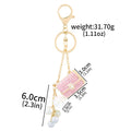 Fashion Crystal bag Shape Flower Rhinestone Keychain for Women's bags Pendants Decoration Accessories Car keyrings Jewelry