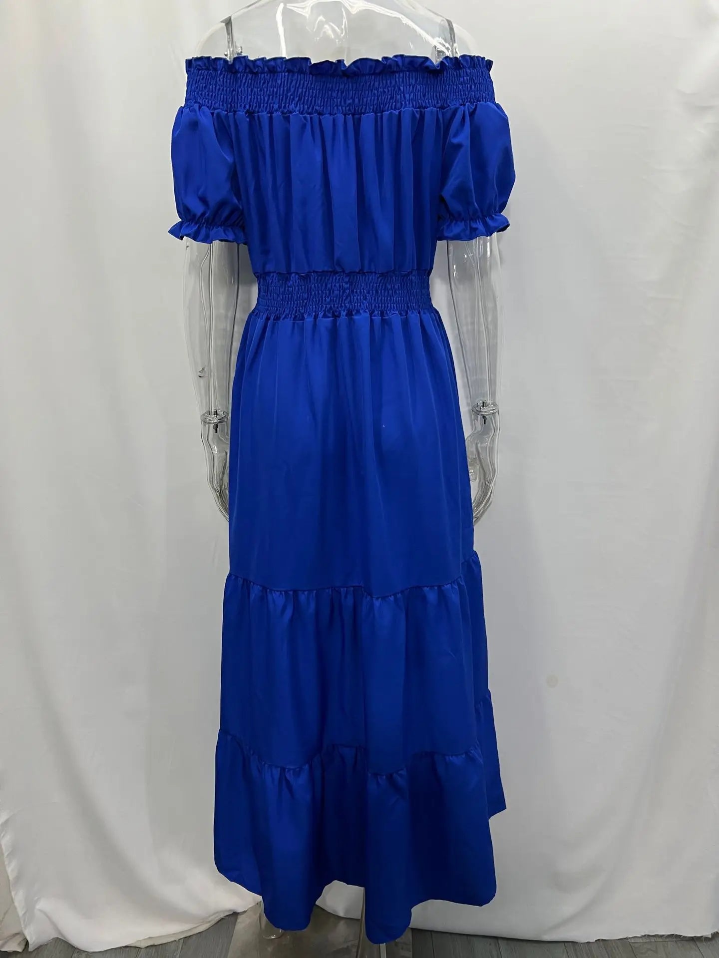 Summer Sexy Off Shoulder Slash Neck Ruffle Beach Party Dress Elegant Women Fashion Red Lace-up Pleated Holiday Long Dresses Robe