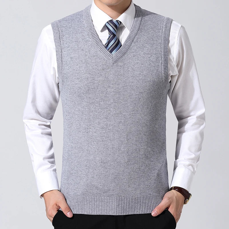 Men'S Casual Sweater Vest Warm Comfortable Autumn Winter Fashion Outerwear