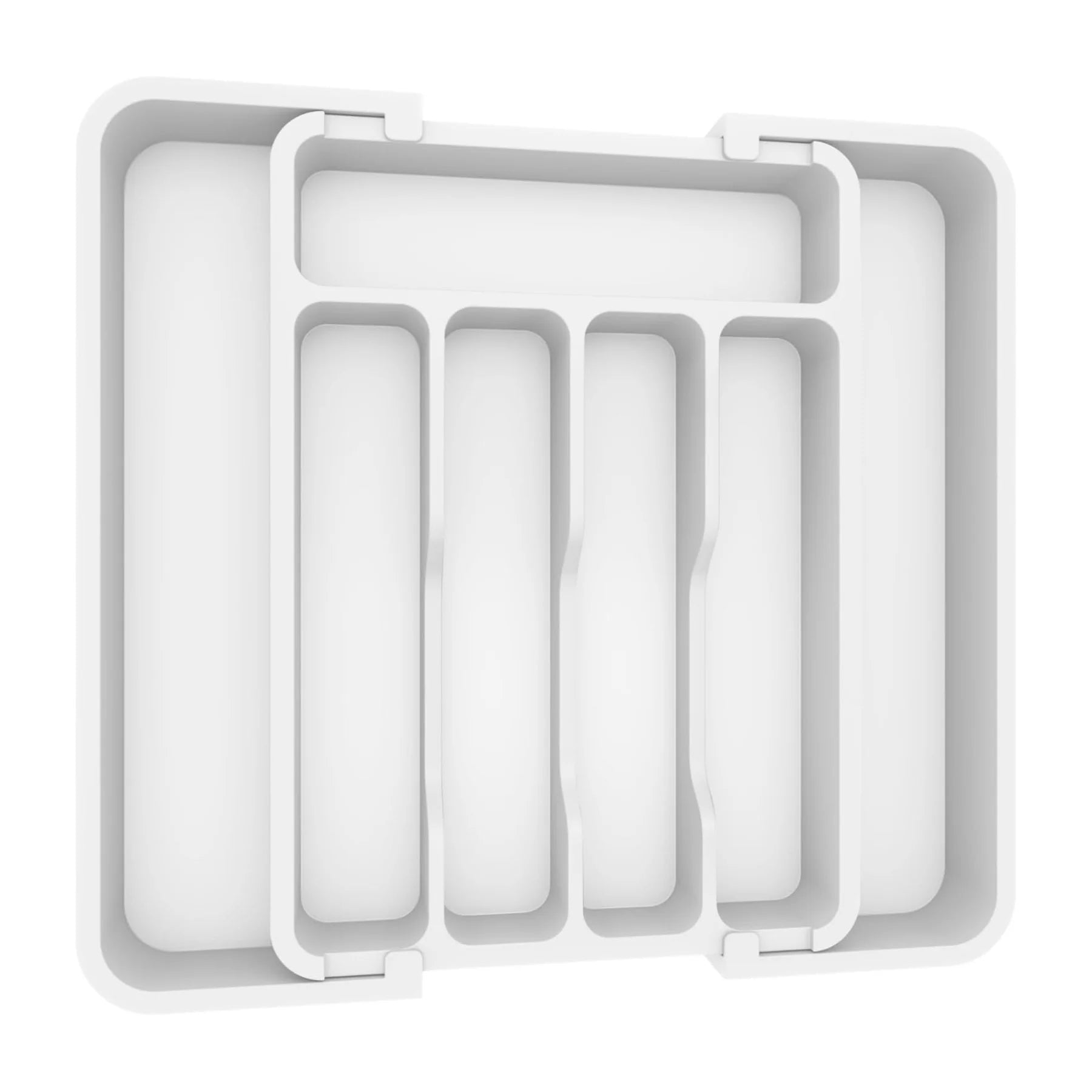 1 organizador de cubiertos plateados - Organizador expandible de cajones de cocina, organizador ajustable de utensilios, bandeja de cubiertos para tenedores, cuchillos,