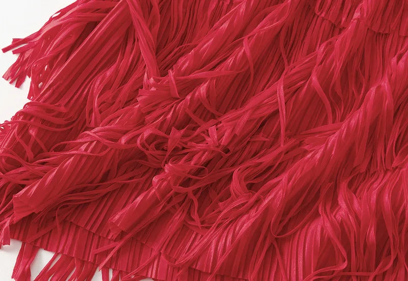 Luxury Multi Solid Colors Pleated Skirt for Women's Large Hem Folds A-line Skirts Female 2025 Loose Fashion Skirts Casual 0666