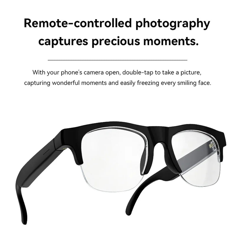 Lenovo Smart Bluetooth Glasses Touch Control Hands-Free Calls Music Remote Camera Voice Assistant for Travel Sports Sunglasses
