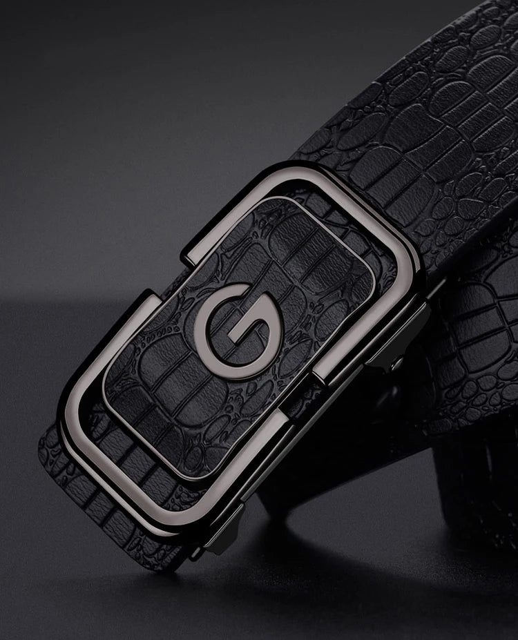 Stylish Men's PU Leather Belt - Fashion Belts for Daily Life, Leisure, Party, Festival, Work, and Business Automatic Buckle