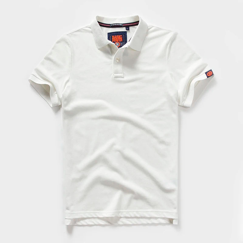Summer New American Retro Knitted Solid Color Pearl Cotton Polo Shirts Men'S Fashion Washed Short Sleeve Lapel Casual T-Shirt