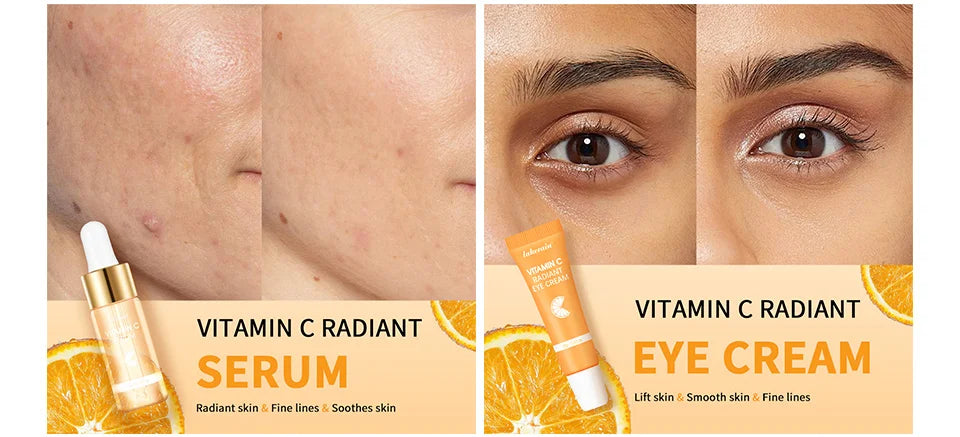 Vitamin C Enriched Skin Care Set - Combat Pigmentation & Fine Lines with Complete Routine Smooth Wrinkles, and Nurture Your Skin