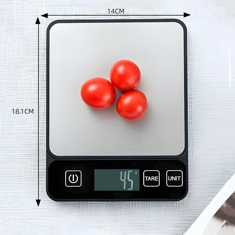 Báscula de cocina de 10 kg con pantalla digital LCD, báscula electrónica de mesa para hornear, báscula de peso en gramos para dieta personal saludable