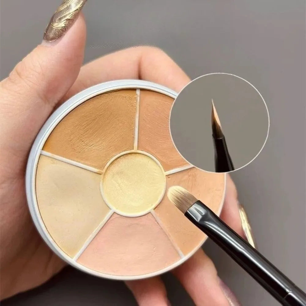 Tongue-shaped Flat Detail Concealer Brush, Soft Bristles Seamless Coverage for Dark Circles, Acne Marks & Spots