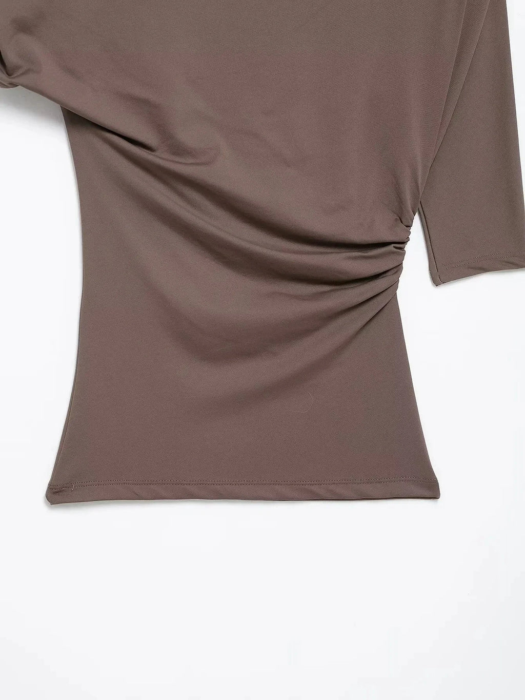 HH Women Pleated Short Sleeve Solid Slim Tops Summer Sexy Chic Asymmetrical Off Shoulder Vintage T-Shirts High Street Outfits