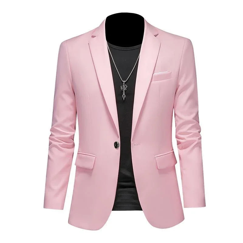 Boutique Fashion Mens Blazer Solid Color Premium High End Suit Jacket For Men Groom Wedding