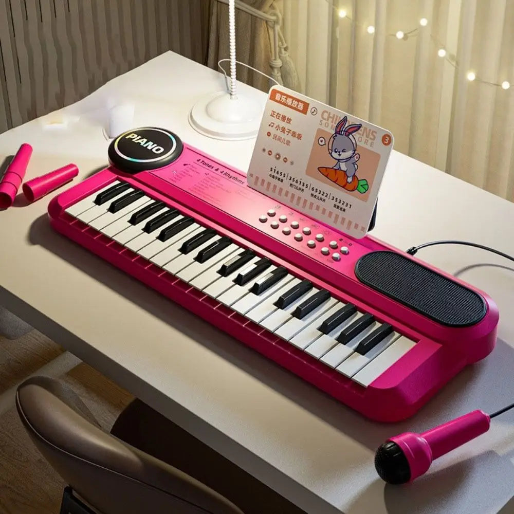 Early Education 37 Keys Piano Keyboard Multifunctional with Microphone Electronic Piano Electronic Birthday Gift Musical Gift