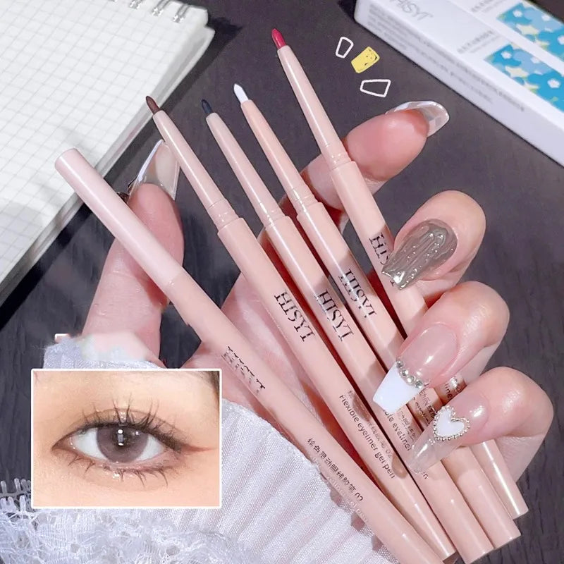 Matte Red Brown Eyeliner Gel Pen Ultra-thin Long Lasting Quick Dry Smooth Colorful Eye Shadow Lying Silkworm Pen Makeup Cosmetic