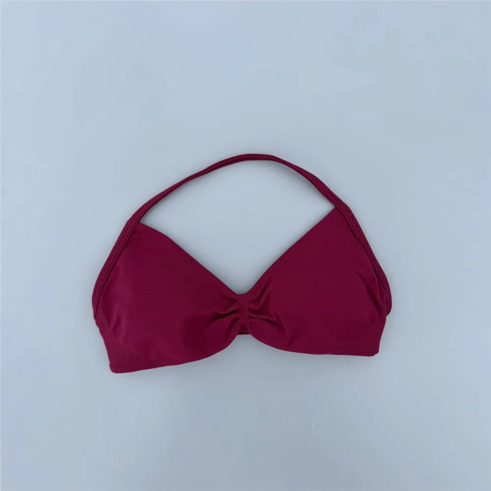 Sports Strappy Bra Yoga Underwear Women Gym Top Running Exercise Backless Bra High Support Active Wear Fitness Workout Halter