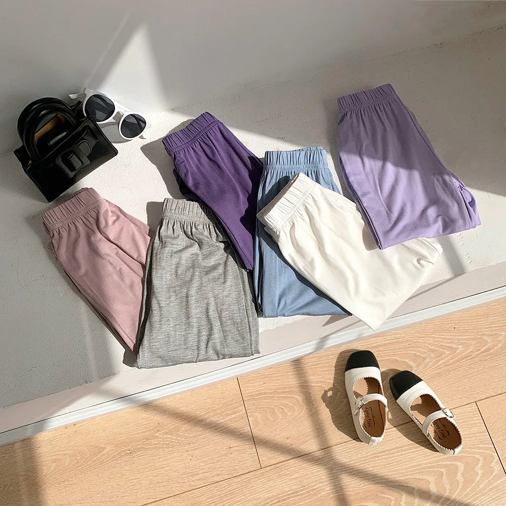 Sports Style Trousers Children Anti-Mosquito Long Pants For Summer Kids Modal Jogger Pants Girls