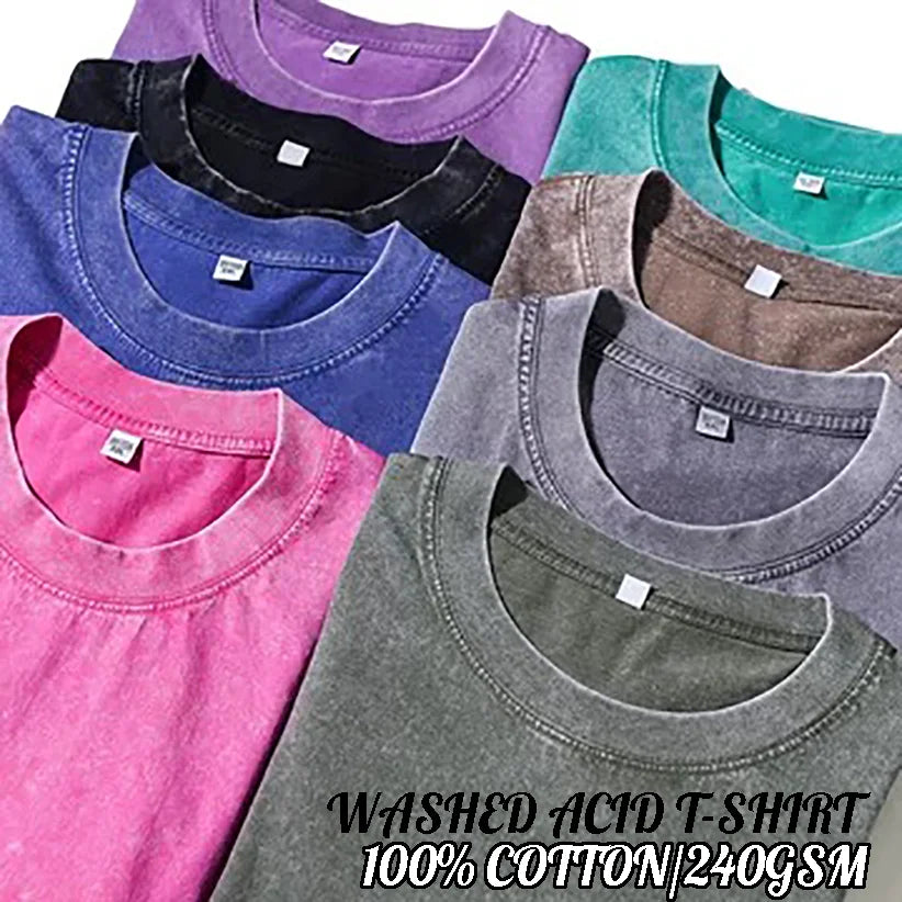Men's Oversized Cotton T-Shirt - Short Sleeve Vintage Y2K Style