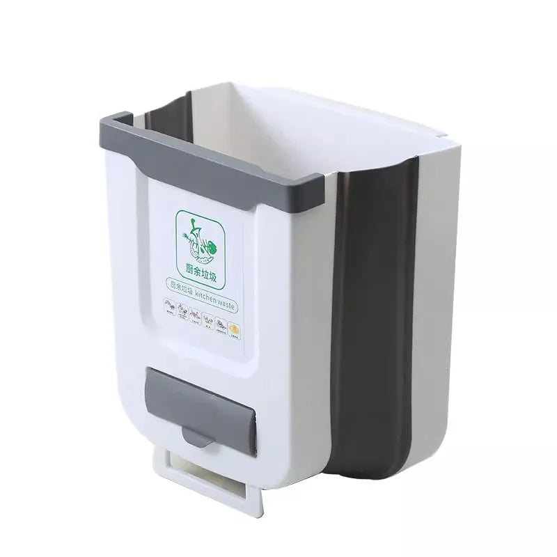 Cubo de basura plegable para cocina, cubo de basura de pared, cubo de basura para puerta de armario de cocina, cubo de basura plegable para vehículos