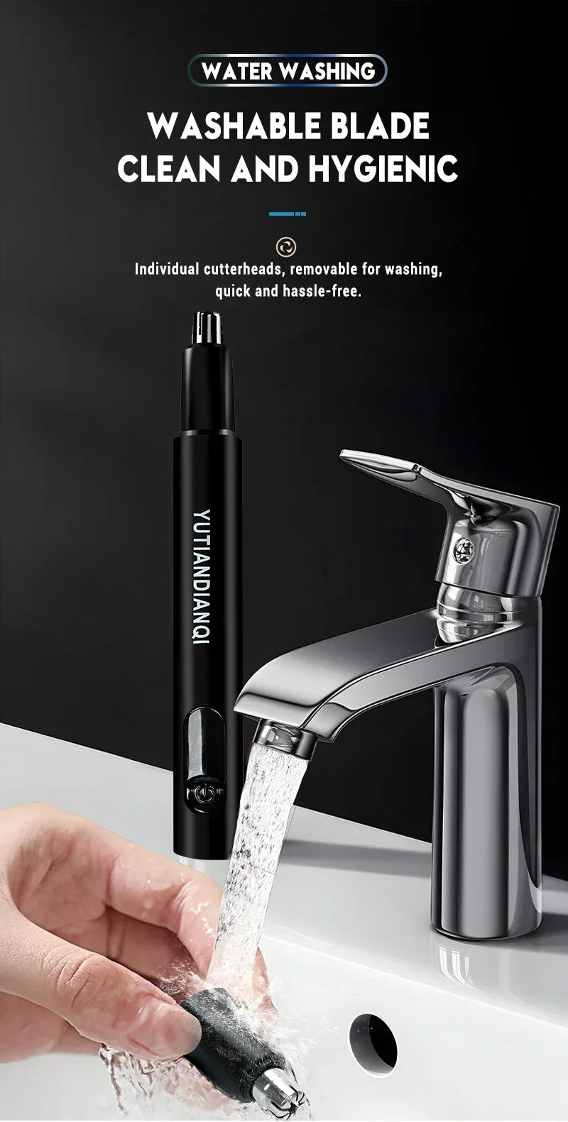 2 In 1 Electric Portable Ear And Nose Hair Trimmer Clipper 2024 Professional Painless Portable Eyebrow For Men